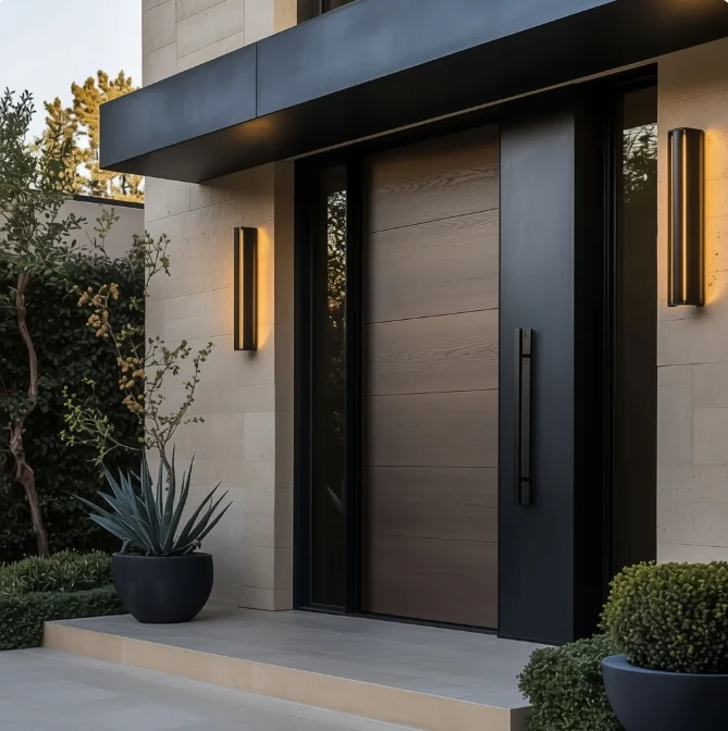 深木紋入戶門款式效果圖